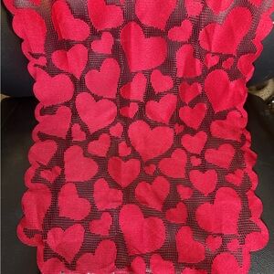 Celebrate together heart lace table runner